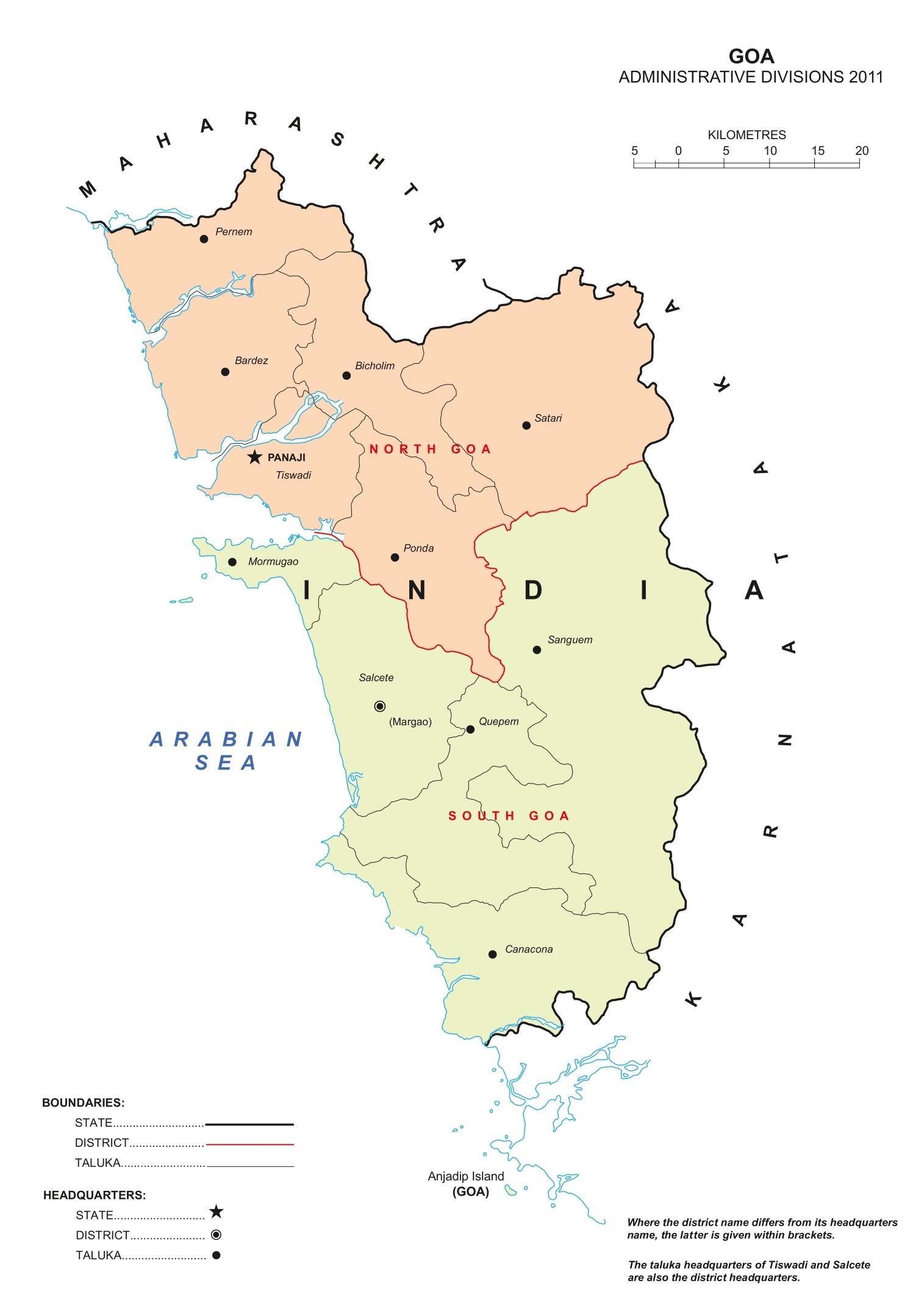 Goa District Map