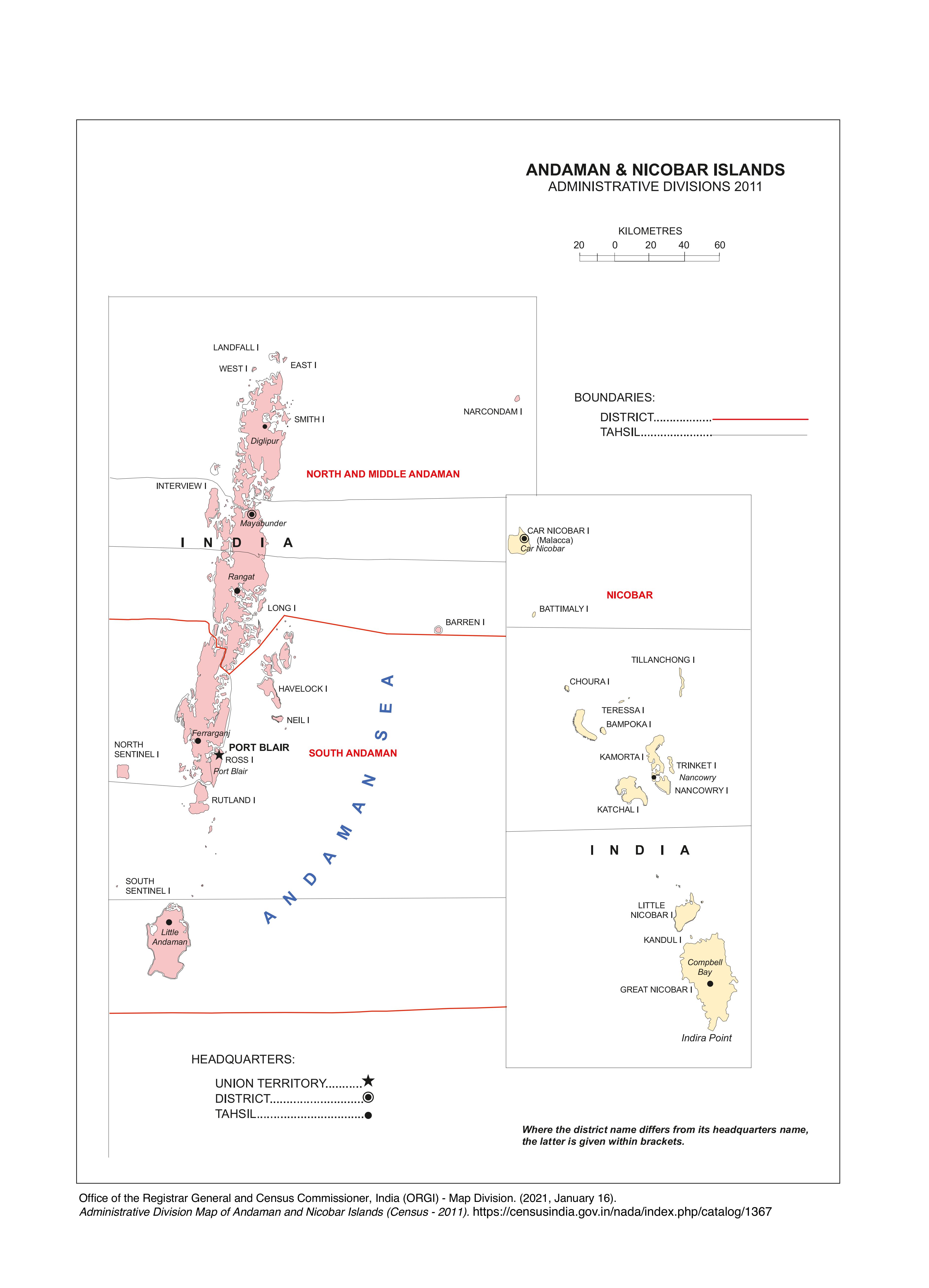 Andaman & Nicobar Islands Map