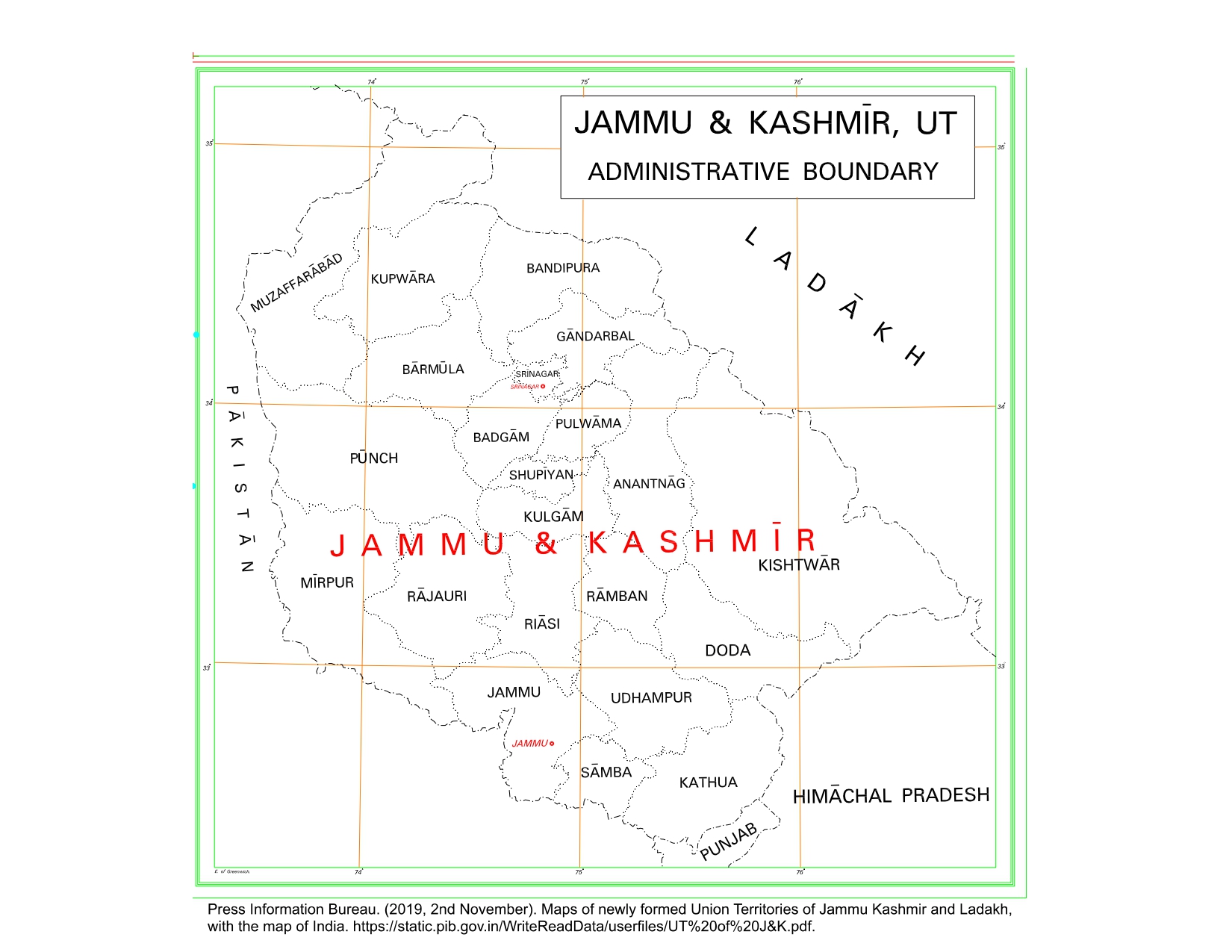 Jammu & Kashmir Map