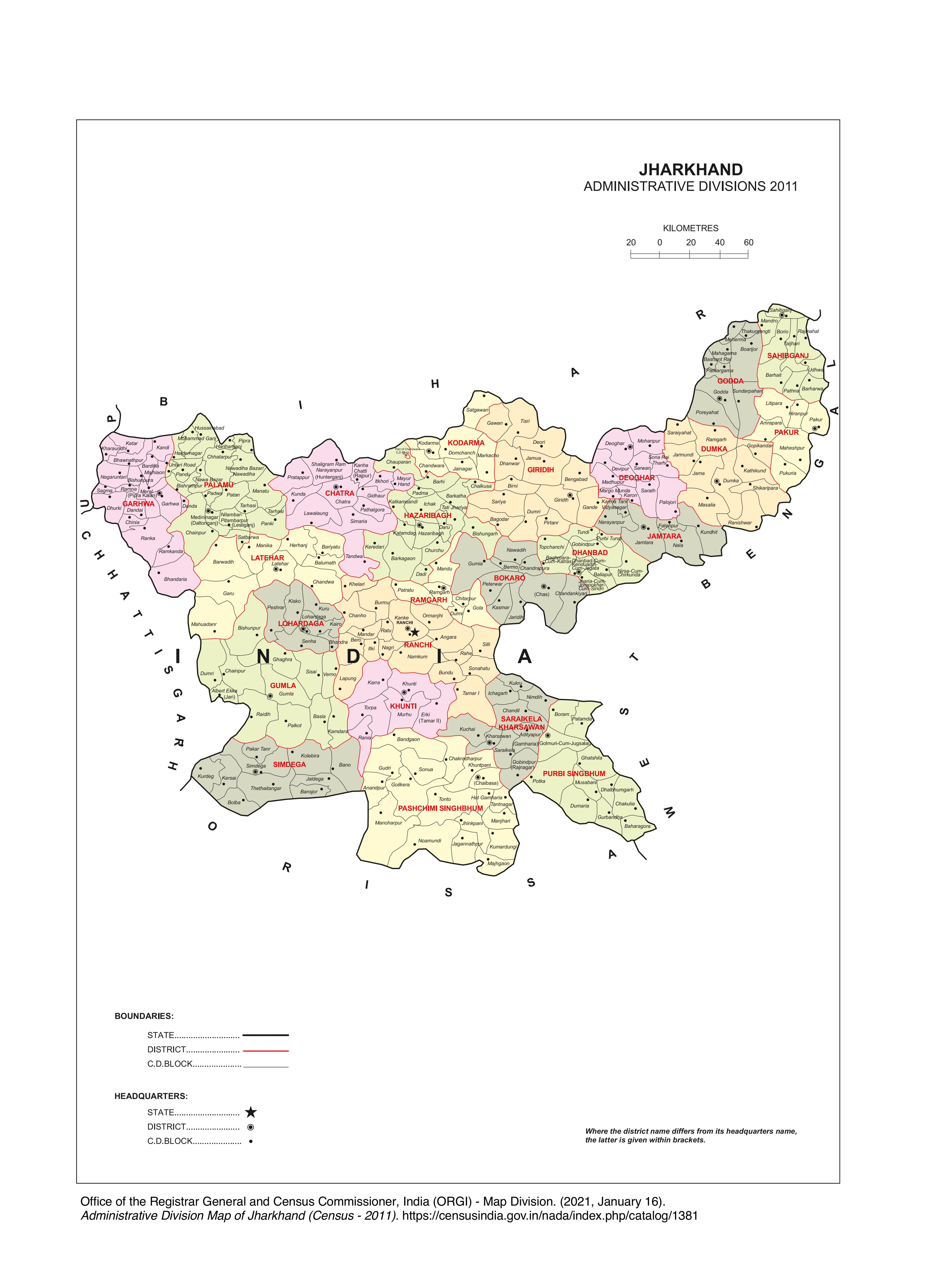 Jharkhand Map