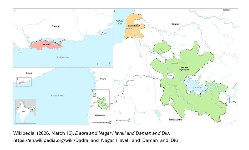 Dadra & Nagar Haveli and Daman & Diu Map